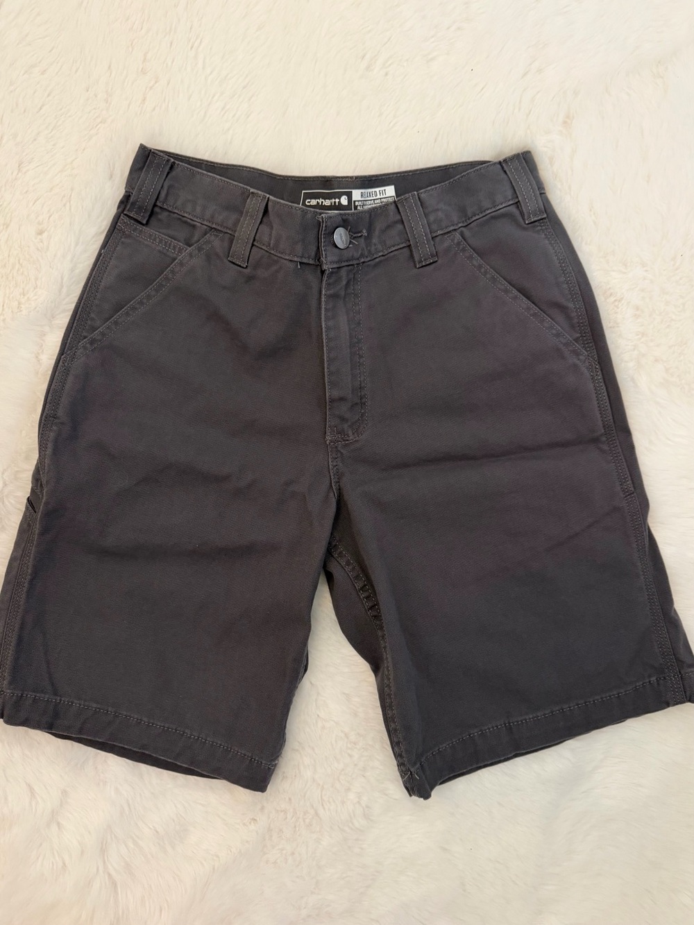 Carhartt Dark Gray Utility Relaxed Fit Men’s Rugged Flex Shorts - Picture 3 of 11